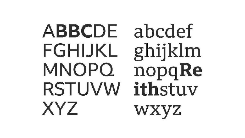 muestra de la tipografía BBC Reith