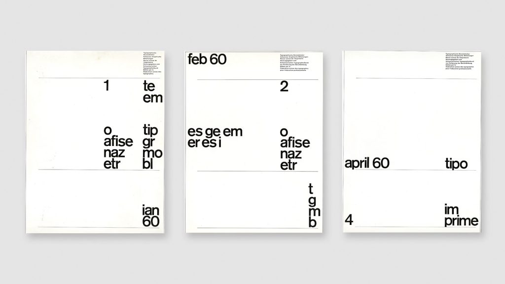 Diseño portadas estilo suizo por Yves Zimmermann