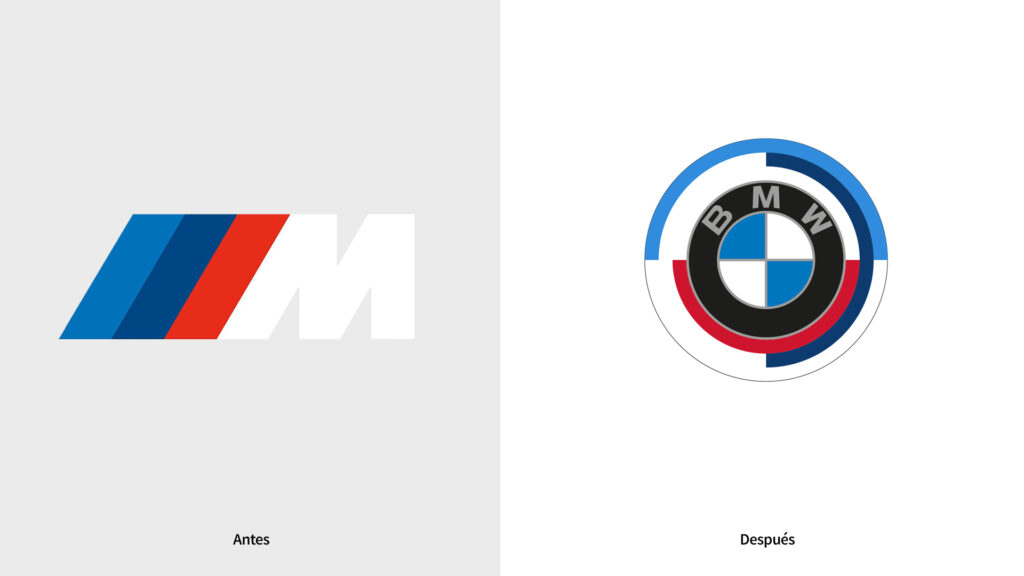 logo BMW M 50 aniversario, con inspiración retro y a todo color