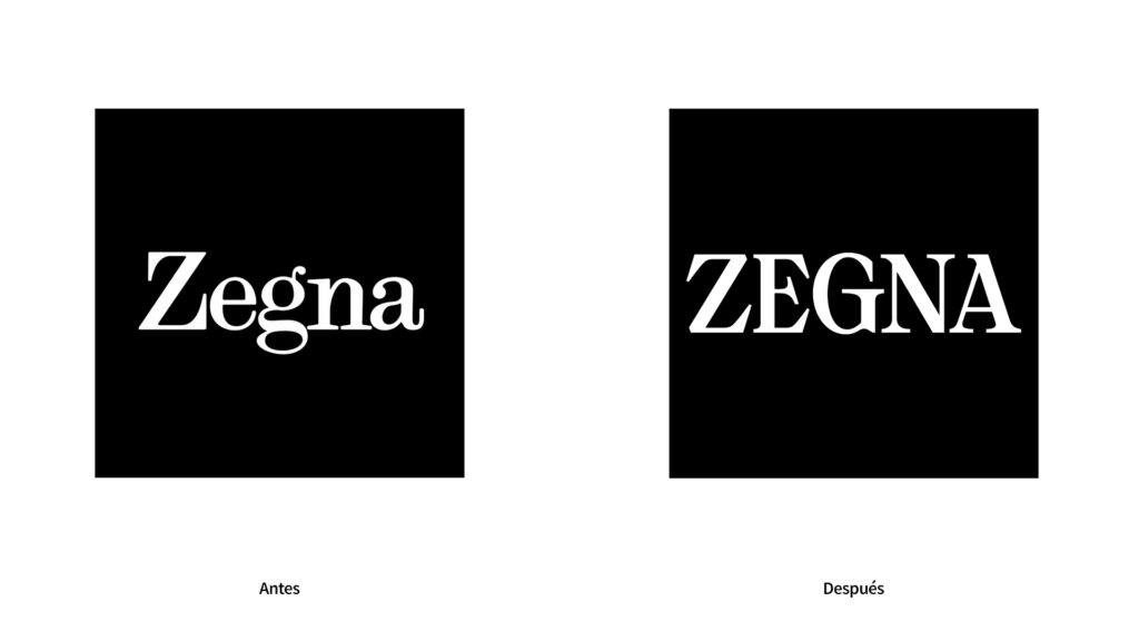 logo Zegna antes y después